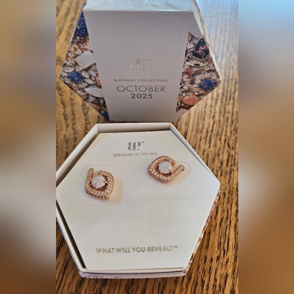 Bomb Party Jewelry - Bomb Party October Earrings. Lab Grown Milky White Opal.